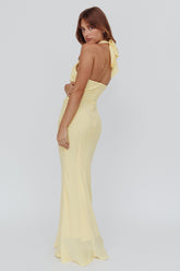 Topaz Skies Halterneck Ruffle Dress Banana